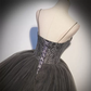 Graues langes Ballkleid aus Tüll, Abendkleid nv69