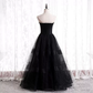 Robe de soirée longue en tulle noir nv39