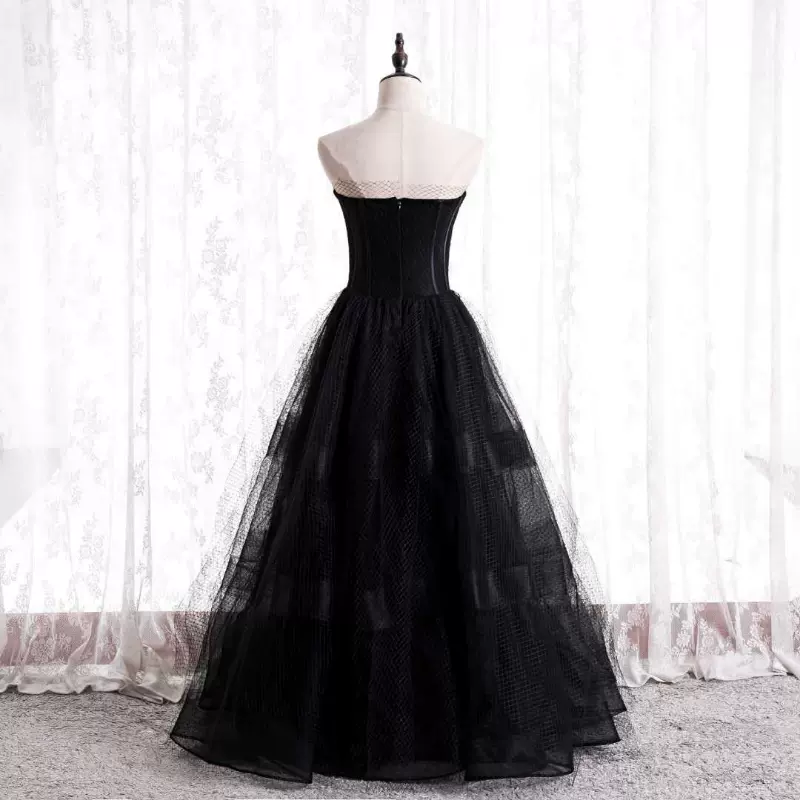 Black  tulle Long  prom dress evening dress nv39