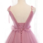 Rosa Tüll Langes Ballkleid Abendkleid nv98