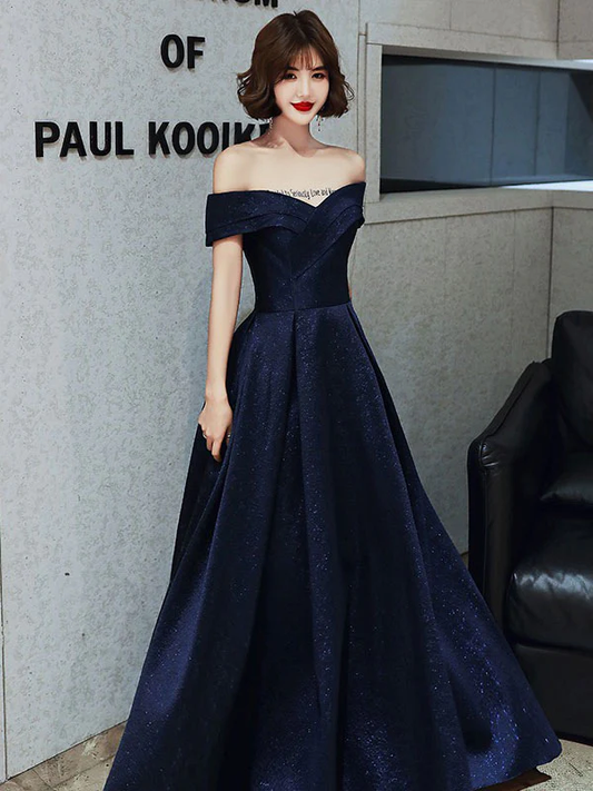 FANTASTISCHES ABENDKLEID A-LINIE BATEAU-AUSSCHNITT BODENLANG KURZE ÄRMEL SCHNÜRUNG PLISSIERTES SATIN-STOFF ABENDKLEID nv616