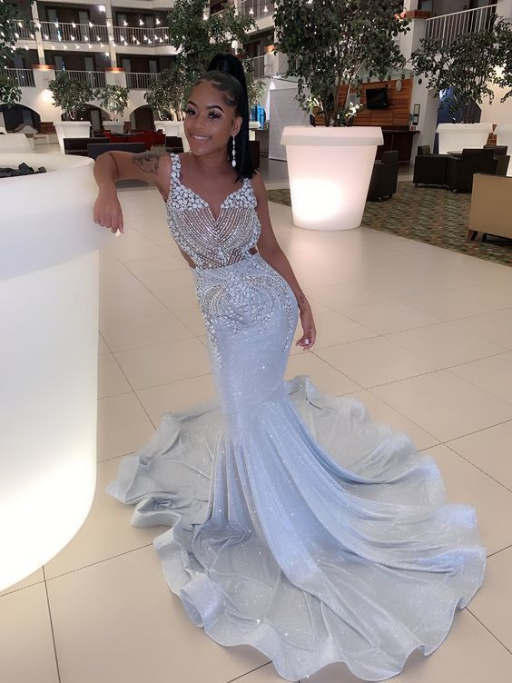 Robe de soirée sirène, robe de bal brillante nv842