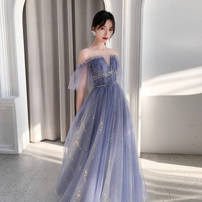 Blaues Paillettenkleid | Glitzerndes blaues Tüllkleid | Brautjungfernkleid | Abendkleid nv592