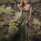 Robe de bal vert olive nv589
