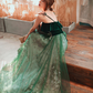 Grünes langes Abendkleid im Feentraum-Stil, Partykleid, Abschlussballkleid, nv586