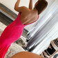 Hot Pink One Shoulder Mermaid Prom Dress nv688
