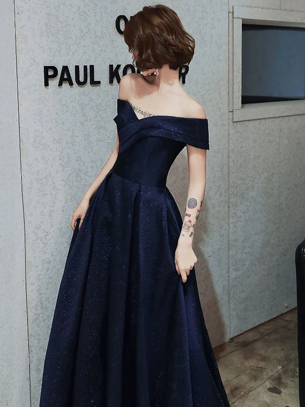 FANTASTISCHES ABENDKLEID A-LINIE BATEAU-AUSSCHNITT BODENLANG KURZE ÄRMEL SCHNÜRUNG PLISSIERTES SATIN-STOFF ABENDKLEID nv616