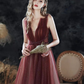 Ärmelloses Brautballkleid, neu, Sommer, rotes Ballkleid mit Farbverlauf, Partykleid mit V-Ausschnitt, nv618