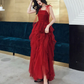 Burgundy Sweetheart Tulle Long Prom Dress, Burgundy Evening Dress nv582