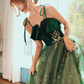 Grünes langes Abendkleid im Feentraum-Stil, Partykleid, Abschlussballkleid, nv586