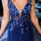 Sparkly Dark Red One Shoulder Sheath Long Prom Dress with Slit nv664