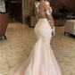 Ballkleid mit Meerjungfrauen-Spitze und Applikationen, V-Ausschnitt, Abendkleid, nv872