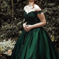 Classic Satin Dark Green Off Shoulder Sweetheart Ball Dresses nv766
