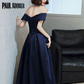 FANTASTISCHES ABENDKLEID A-LINIE BATEAU-AUSSCHNITT BODENLANG KURZE ÄRMEL SCHNÜRUNG PLISSIERTES SATIN-STOFF ABENDKLEID nv616