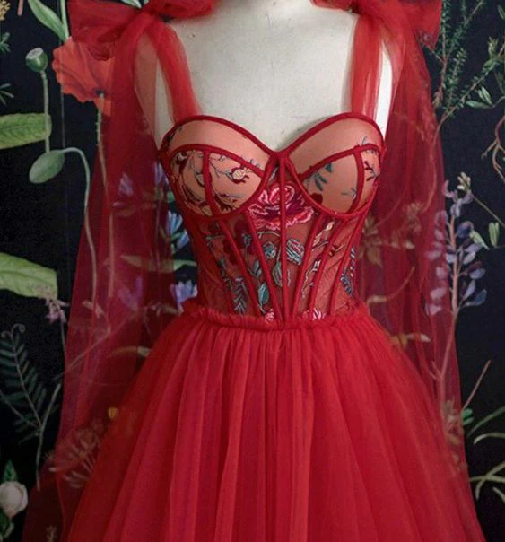 Wunderschönes rotes langes Abendkleid Ballkleider nv812