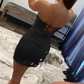 Rosa enges Homecoming-Kleid mit Stern und Fransen nv636