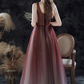 Ärmelloses Brautballkleid, neu, Sommer, rotes Ballkleid mit Farbverlauf, Partykleid mit V-Ausschnitt, nv618