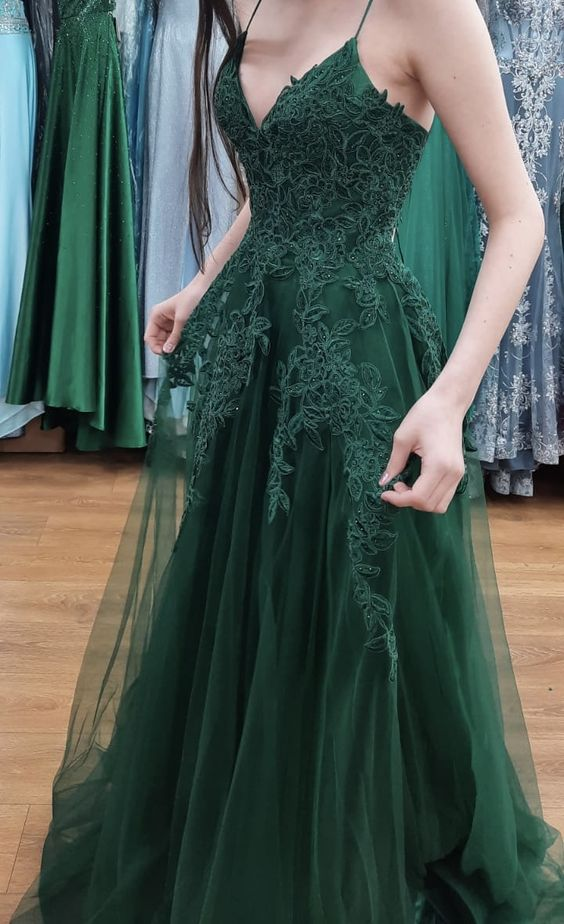 Smaragdgrünes Ballkleid NV765
