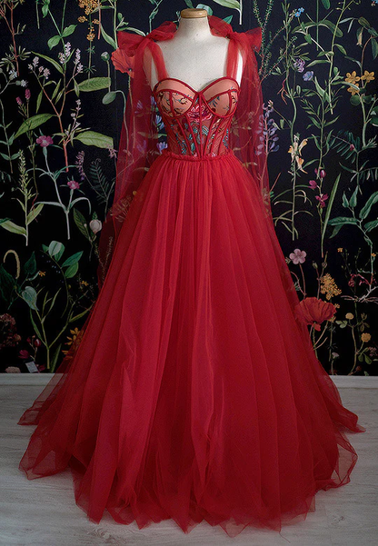 Wunderschönes rotes langes Abendkleid Ballkleider nv812