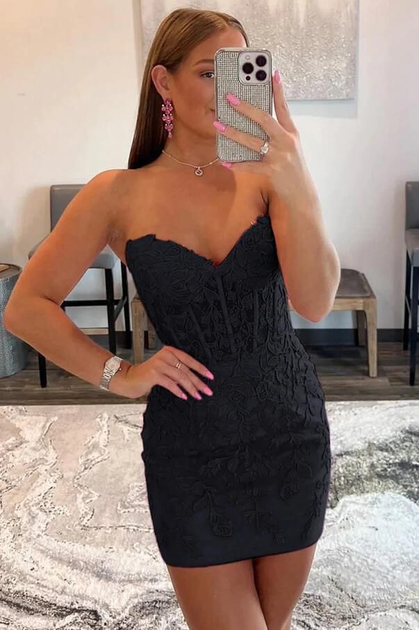 Schwarz/gelb/rot/rosa/blau modisches, schickes, exquisites Spitzen-Kurzkleid für die Heimkehr, Ballkleid, Partykleid, NV919