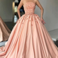 Ballkleid, trägerlos, mit Spitzenapplikationen, bodenlang, ärmellos, Ballkleid nv172