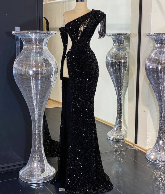 Belle robe de bal longue à paillettes, robe de soirée nv503
