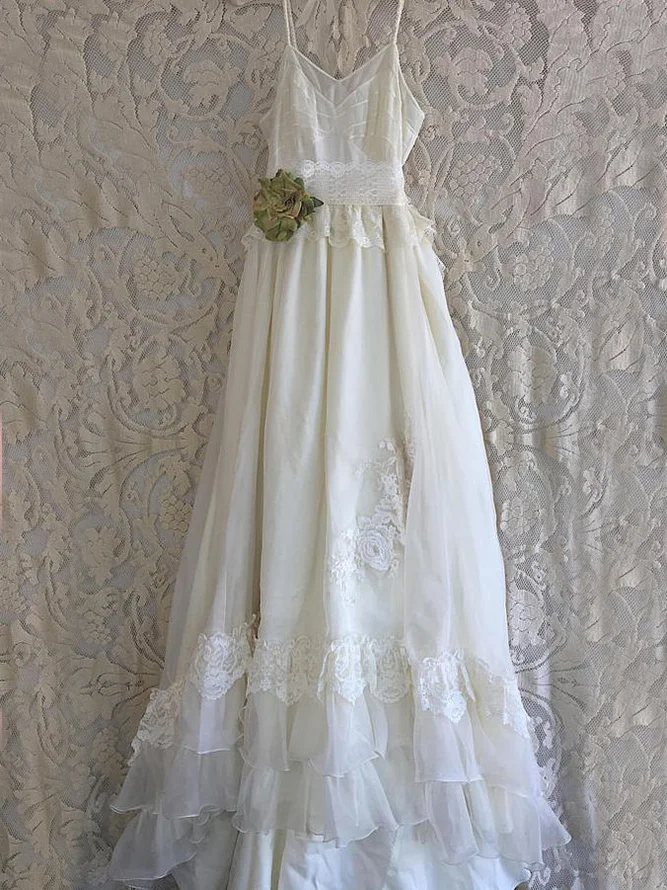Weiße Spitze Elegante Kleider Brautkleid nv526