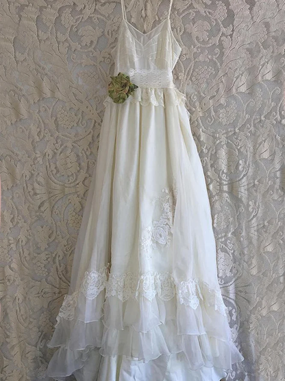 Weiße Spitze Elegante Kleider Brautkleid nv526
