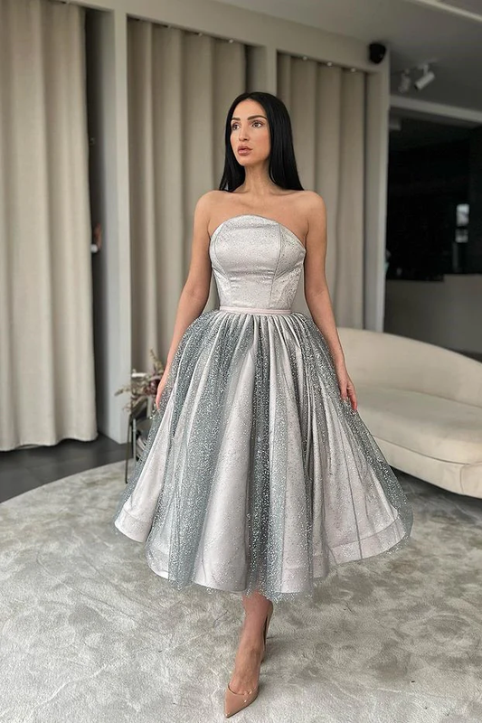 Sparkly Sleeveless A-line Sequined Prom Dress nv317