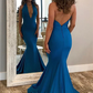 Wunderschönes Meerjungfrau-Neckholder-Abendkleid mit ärmellosem Rücken, tiefem V-Ausschnitt und Reißverschluss, nv157