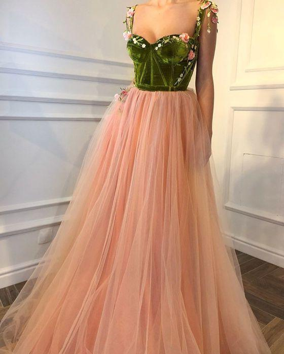 Superbes robes de bal uniques, robe de bal trapèze, robe de bal en tulle nv535