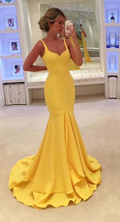Neue Ankunft gelb Ballkleid, Meerjungfrau Abendkleid, langes Abendkleid, formelles Kleid nv519