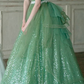 Grünes Ballkleid mit trägerlosem Ausschnitt, modisches Ballkleid-Abendkleid NV397