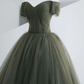 Grünes langes Ballkleid mit herzförmigem Ausschnitt und Schleppe, grünes Abendkleid, nv547