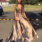 Sexy A-Linie V-Ausschnitt Ärmelloses Träger Ballkleid nv200