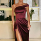 Mermaid One Shoulder Side Split Party Night Dress nv446