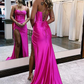 Herzförmiger Ausschnitt, Hot Pink, Königsblau, Schwarz, Ballkleider, Hot Pink, Königsblau, Schwarz, Lange Abendkleider nv341