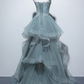 Nouvelle arrivée bretelles spaghetti tulle longue robe de bal formelle, charmante robe de soirée nv218