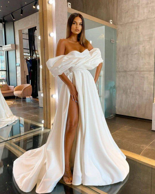 Prom Party Dresses High Split Robe De Soiree Royal Blue Evening Gowns nv493