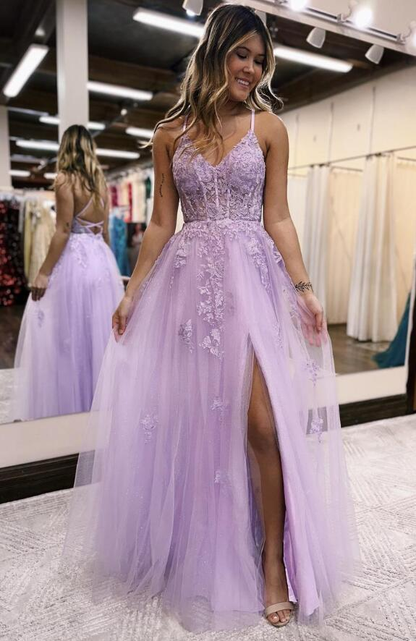 Robe de bal longue et sexy lilas, robe de soirée, robe de remise de diplôme, nv1016