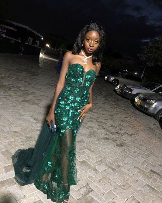 Sexy Mermaid Sweetheart Prom Dresses Green Appliques Sequin Evening Party Dresses nv822