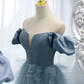 Prom Dresses,tulle off shoulder long prom dress, tulle formal dress nv892