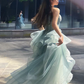 Nouvelle arrivée bretelles spaghetti tulle longue robe de bal formelle, charmante robe de soirée nv218