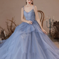 Robe de bal longue en tulle et dentelle bleue à col en V, jolie robe de soirée à bretelles spaghetti nv429