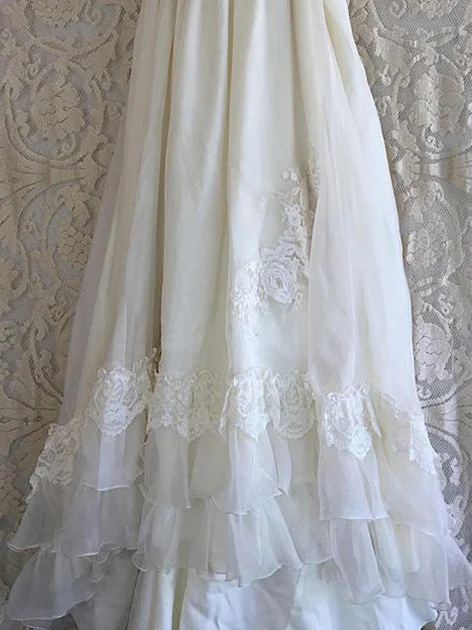 Weiße Spitze Elegante Kleider Brautkleid nv526