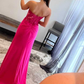 Sweetheart Corset Lace Hot Pink Long Prom Dress with Slit nv345