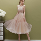 Süßes grünes kurzes Ballkleid aus Tüll, schlichtes Homecoming-Kleid aus Tüll, formelle Kleider nv541