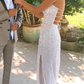 Robe longue de soirée sirène à paillettes vert émeraude nv477