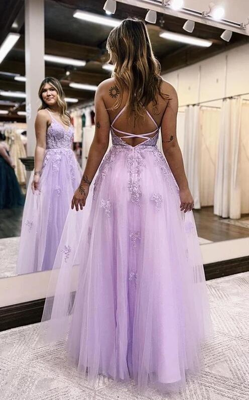 Robe de bal longue et sexy lilas, robe de soirée, robe de remise de diplôme, nv1016