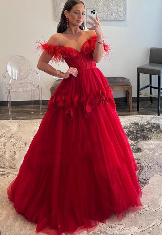 Red Ball Gown Prom Dresses,Hoco Dresses,Sweeth 16 Party Dresses nv1033